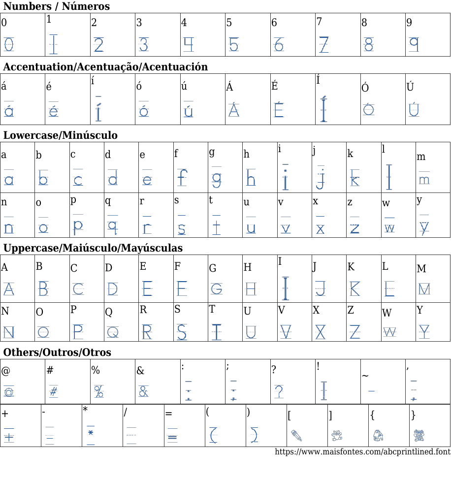 AbcPrint Lined Free Font Download MaisFontes