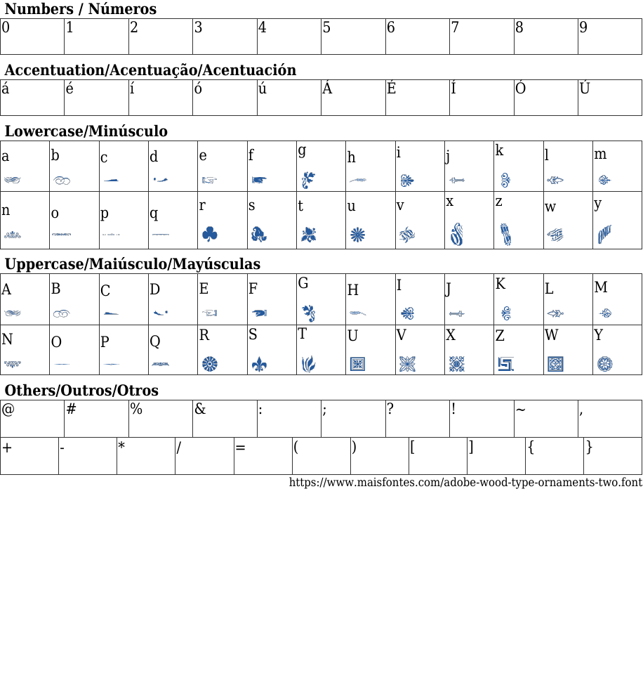 Adobe Wood Type Ornaments Two Free Font Download MaisFontes