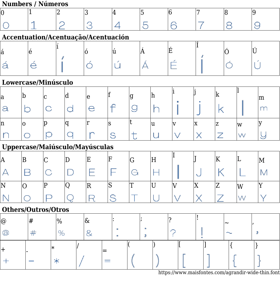 Agrandir Wide Thin Free Font Download MaisFontes