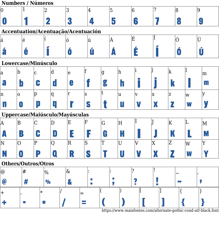 Alternate Gothic Condensed ATF Black:免费字体下载 | MaisFontes