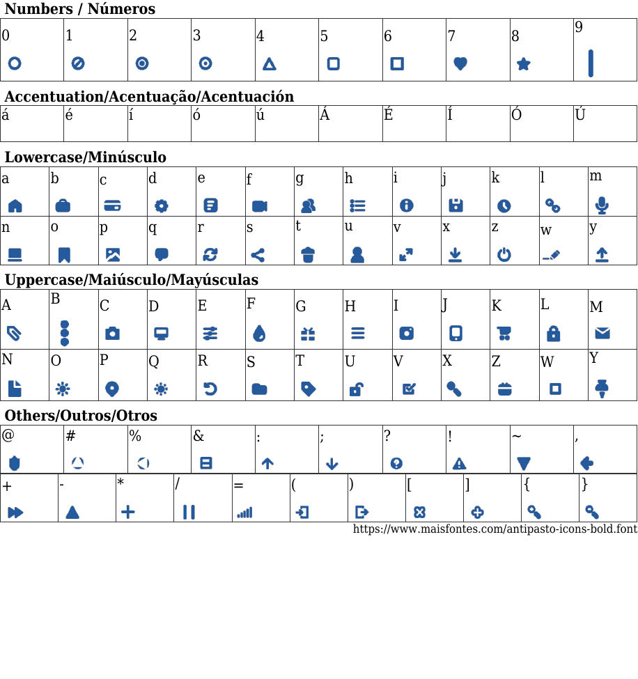 Antipasto Icons Bold Free Font Download MaisFontes