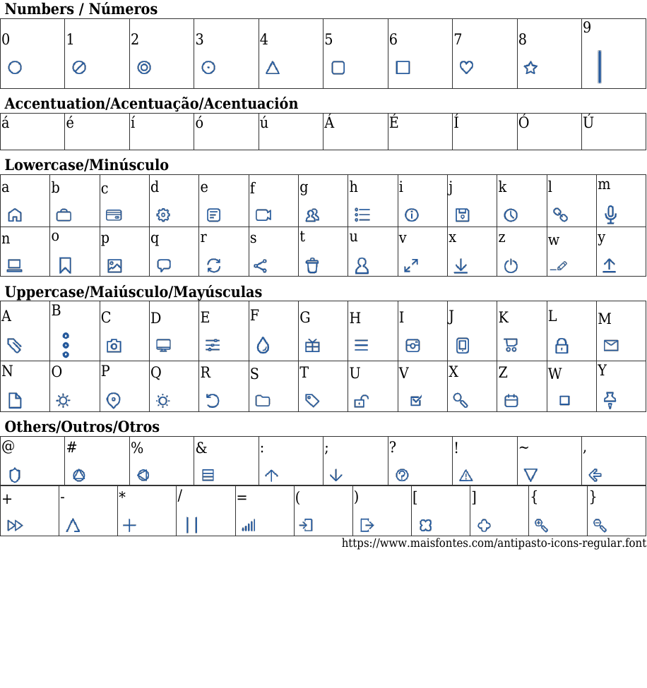 Antipasto Icons Regular Free Font Download MaisFontes