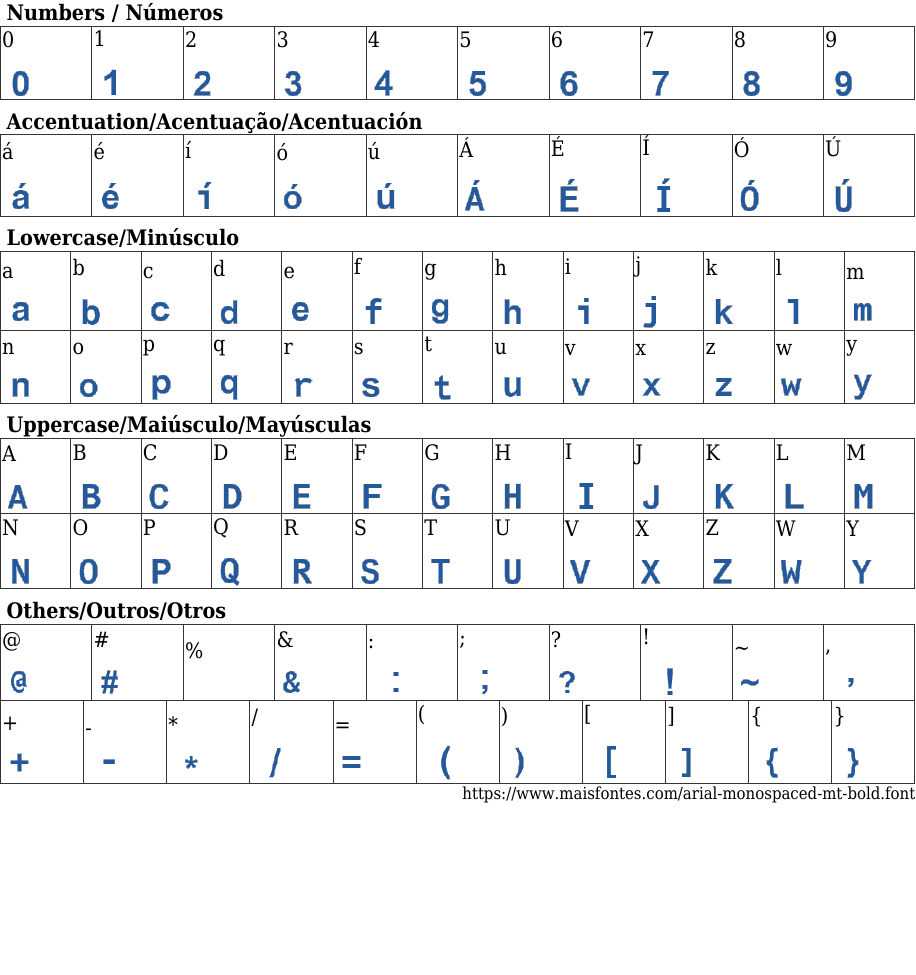 Arial Monospaced MT Bold Free Font Download MaisFontes