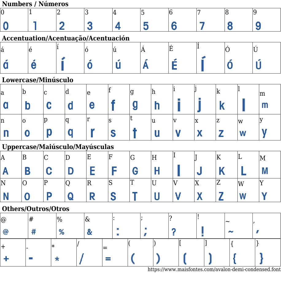 Avalon Demi Condensed Free Font Download MaisFontes