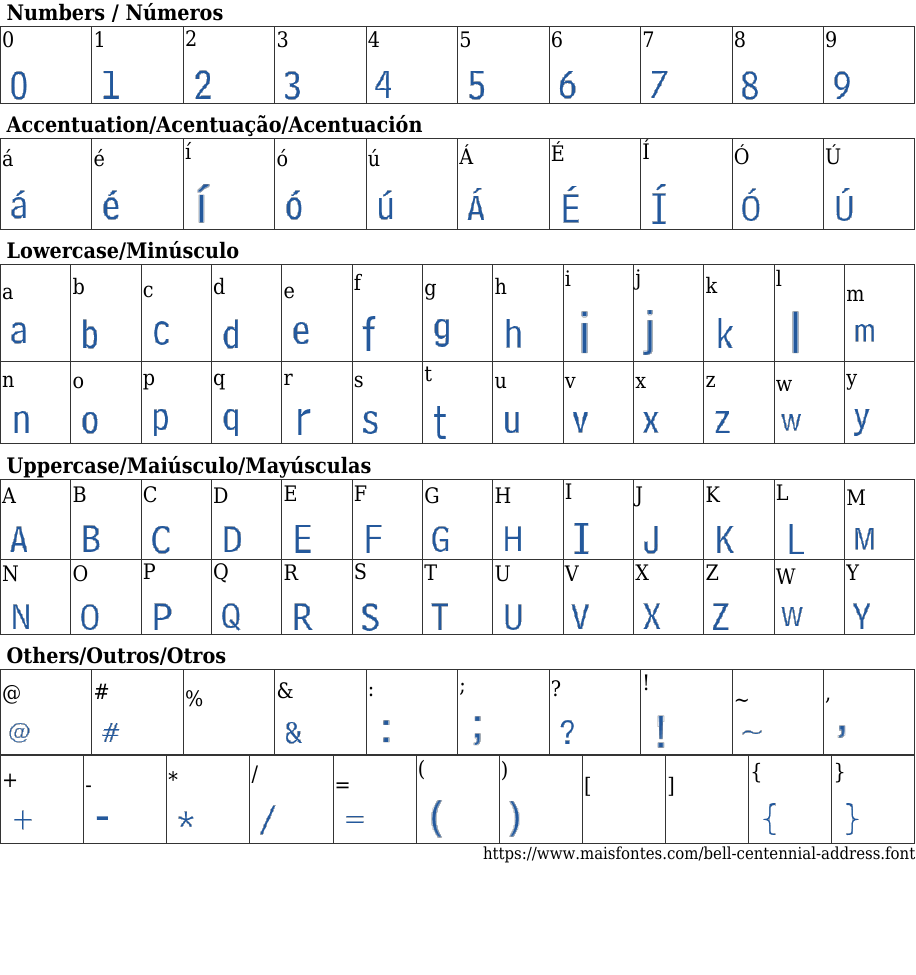 Bell Centennial Address Free Font Download MaisFontes