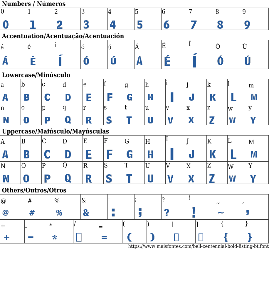 Bell Centennial BT Listing Bold Free Font Download MaisFontes