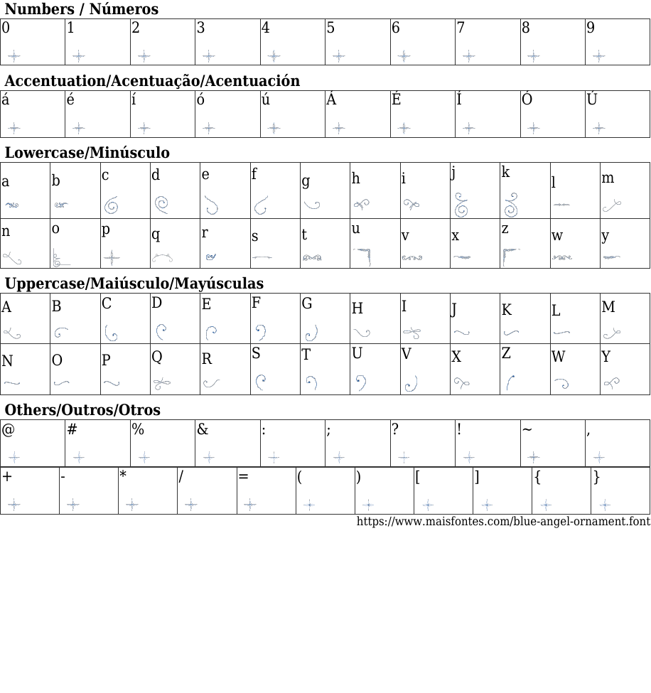Blue Angel Ornament Free Font Download MaisFontes