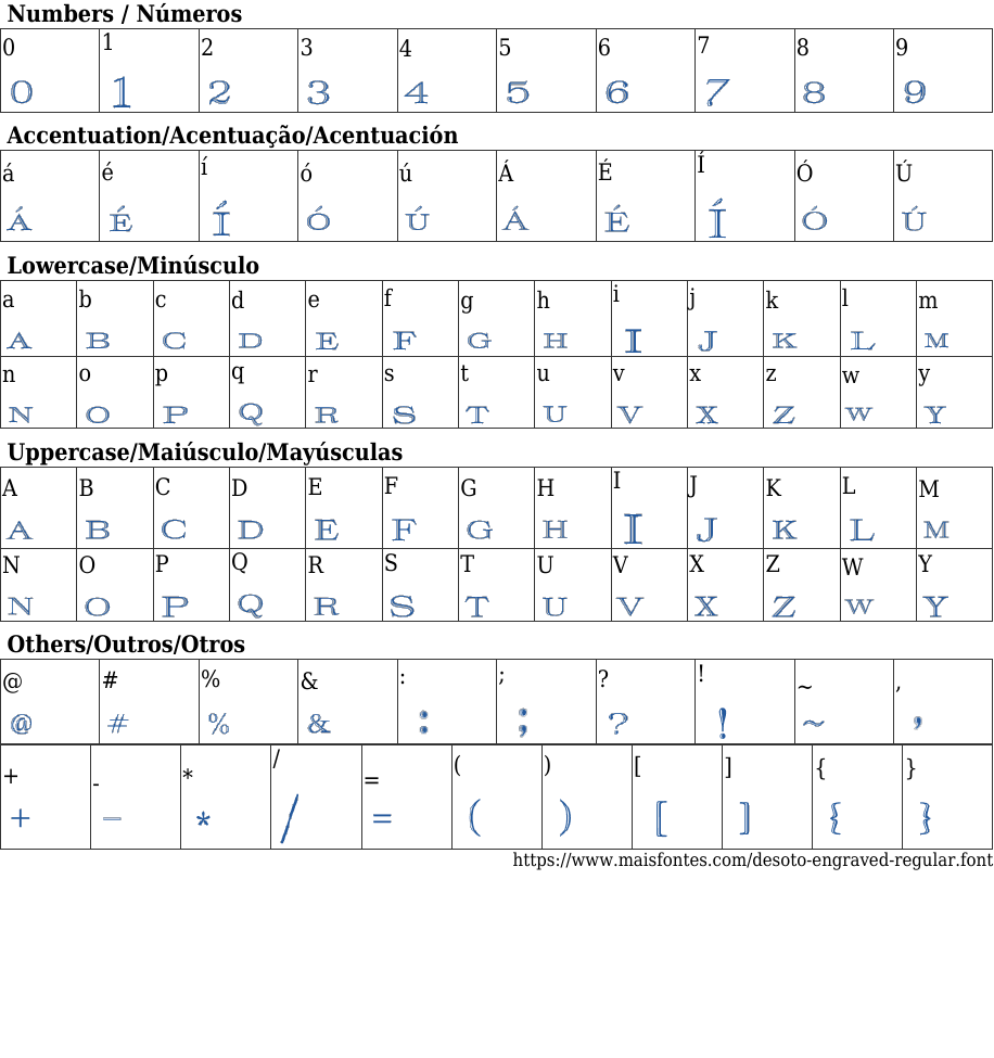 DeSoto Engraved Regular Free Font Download MaisFontes