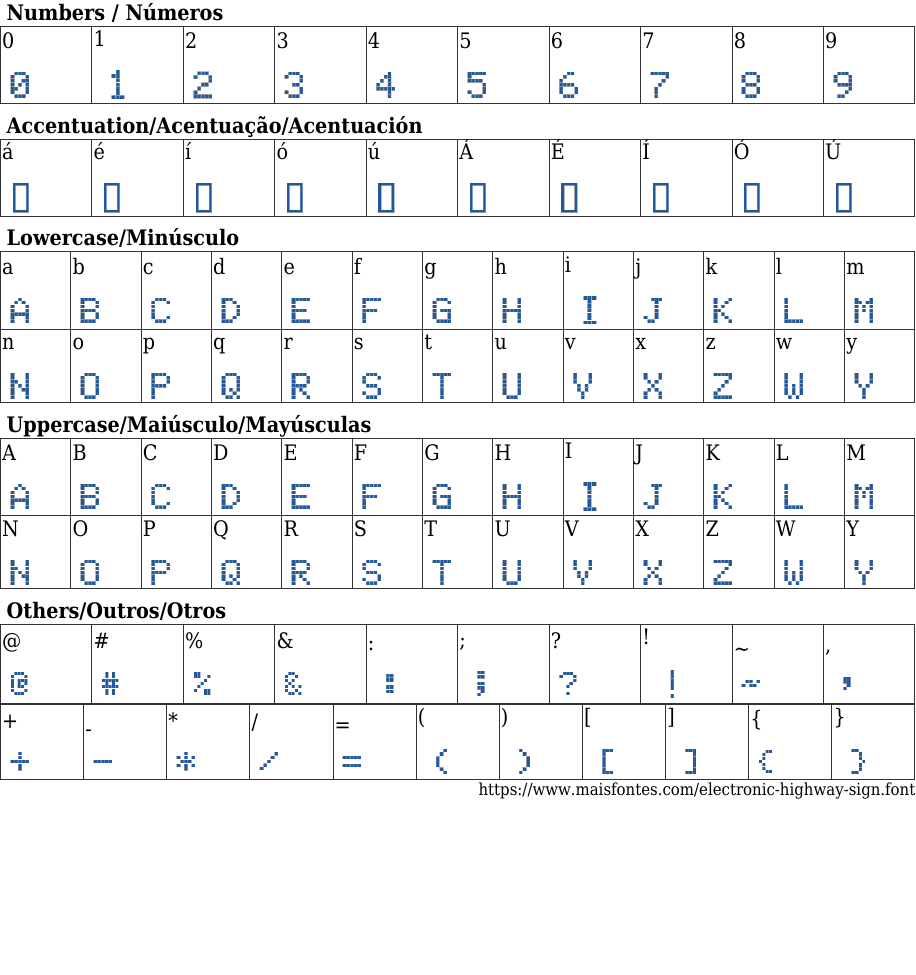 Electronic Highway Sign Baixar Fonte Grátis MaisFontes