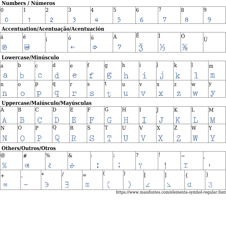 Elementa Symbol Regular Free Font Download MaisFontes