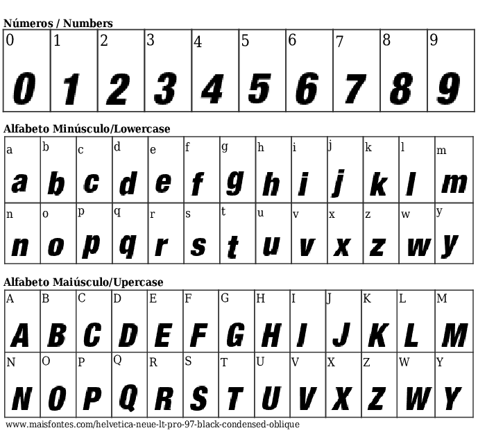 Helvetica Neue LT Pro 97 Black Condensed Oblique Free Font Download