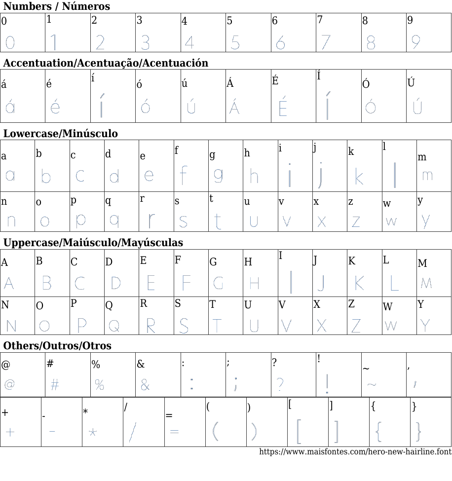 Hero New Hairline Free Font Download MaisFontes
