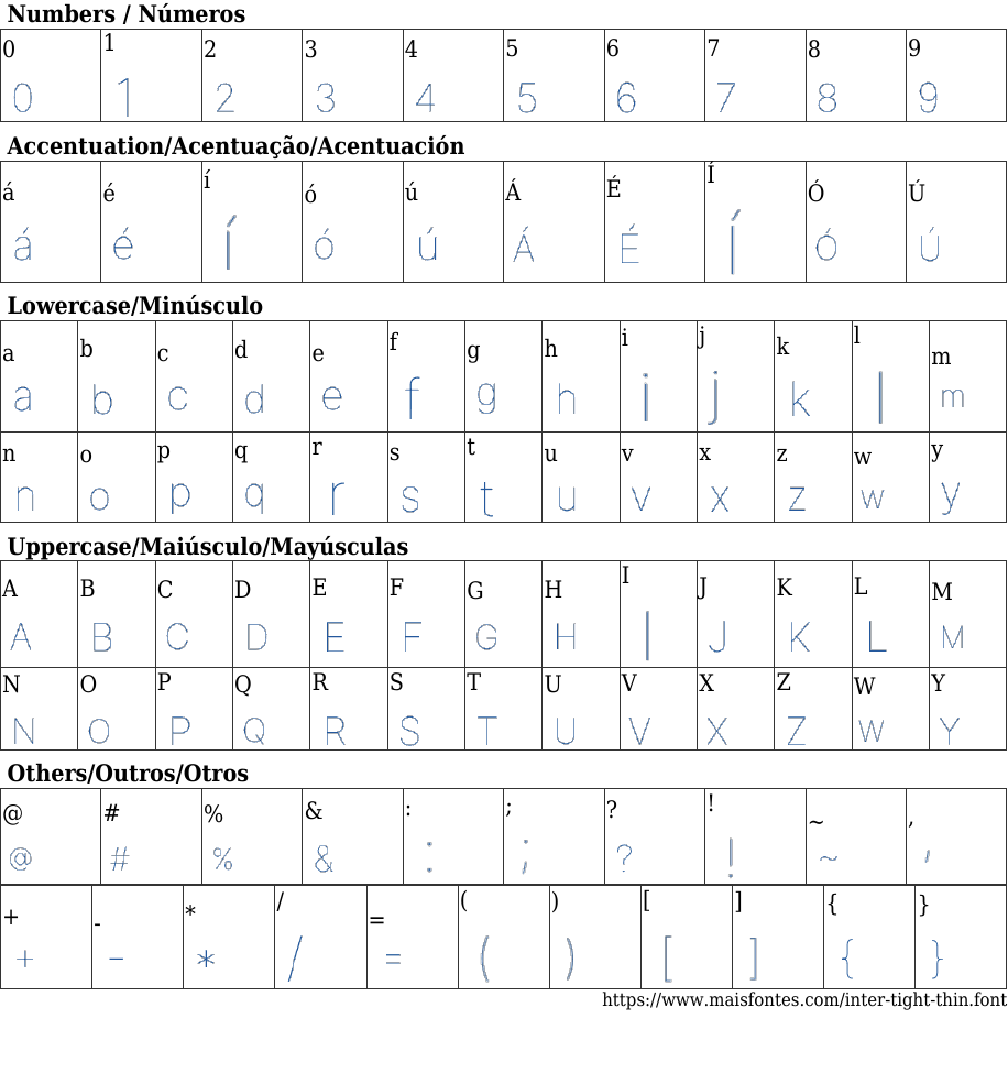 Inter Tight Thin Free Font Download MaisFontes