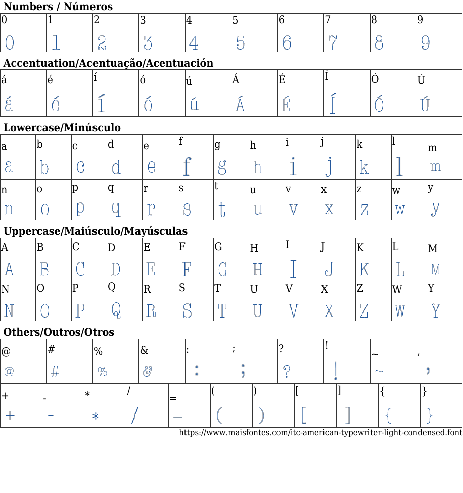 ITC American Typewriter Light Condensed Free Font Download MaisFontes