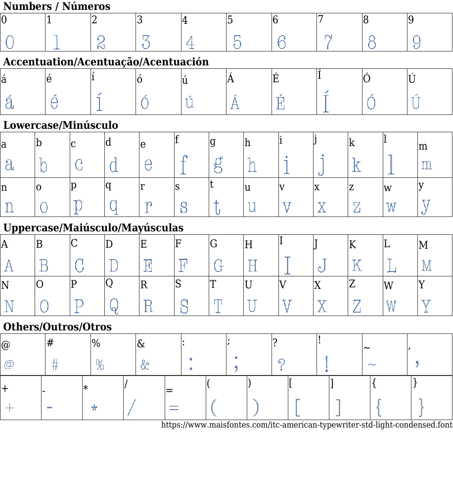 ITC American Typewriter Std Light Condensed Free Font Download MaisFontes