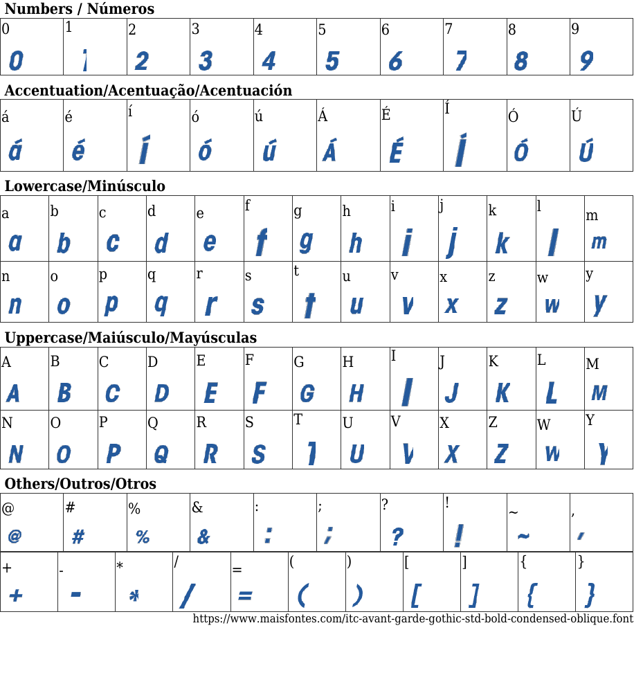 Avant Garde Gothic Std Condensed Bold Oblique Free Font Download MaisFontes