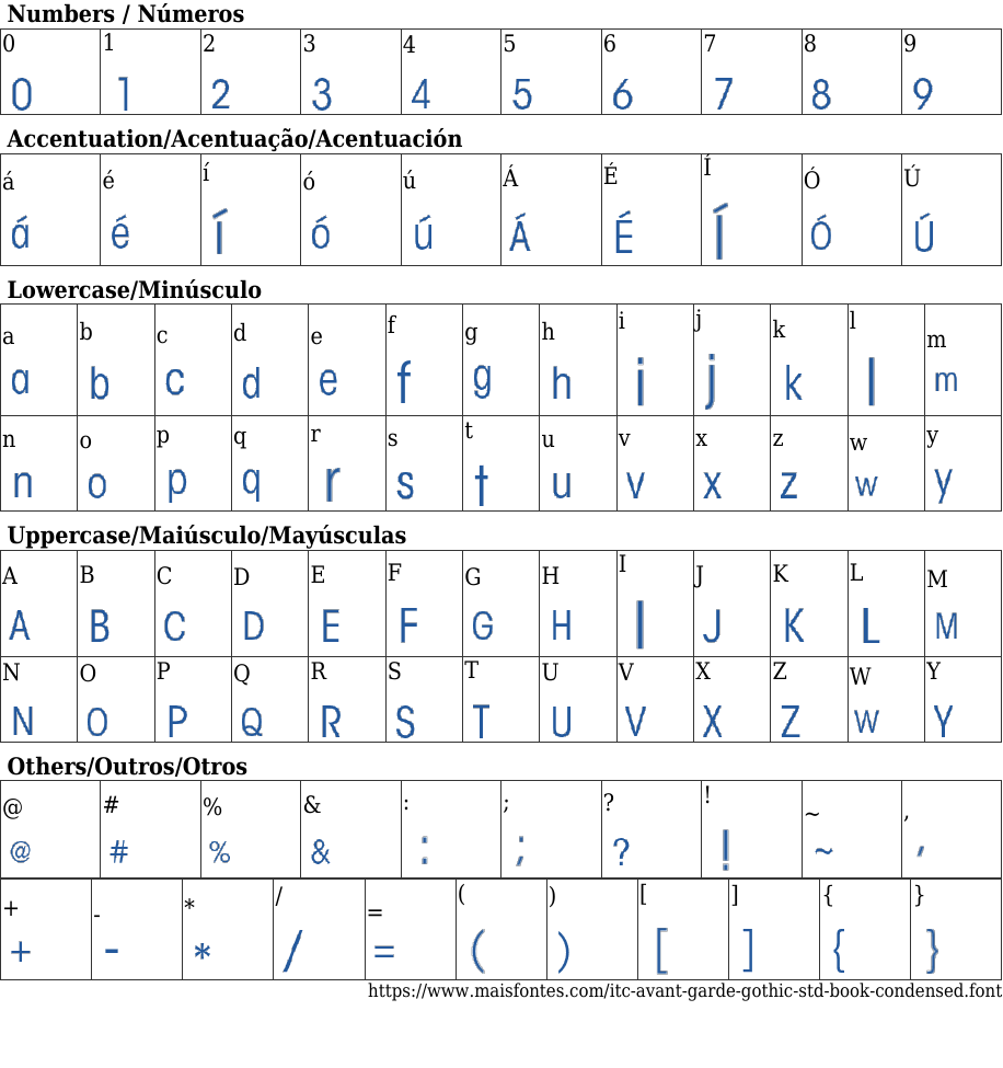 ITC Avant Garde Gothic Std Book Condensed Baixar Fonte Grátis MaisFontes