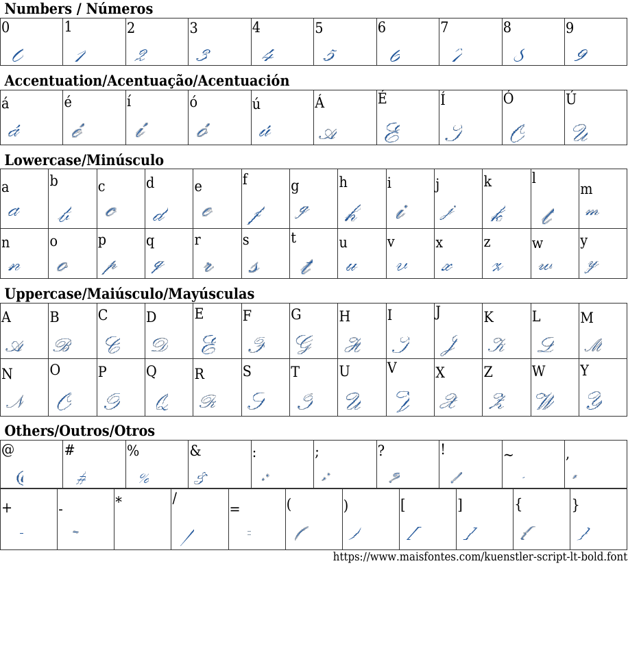 Kuenstler Script LT Bold Free Font Download MaisFontes