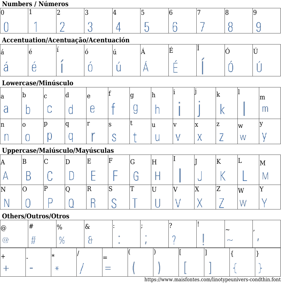 Linotype Univers Condensed Thin Free Font Download MaisFontes