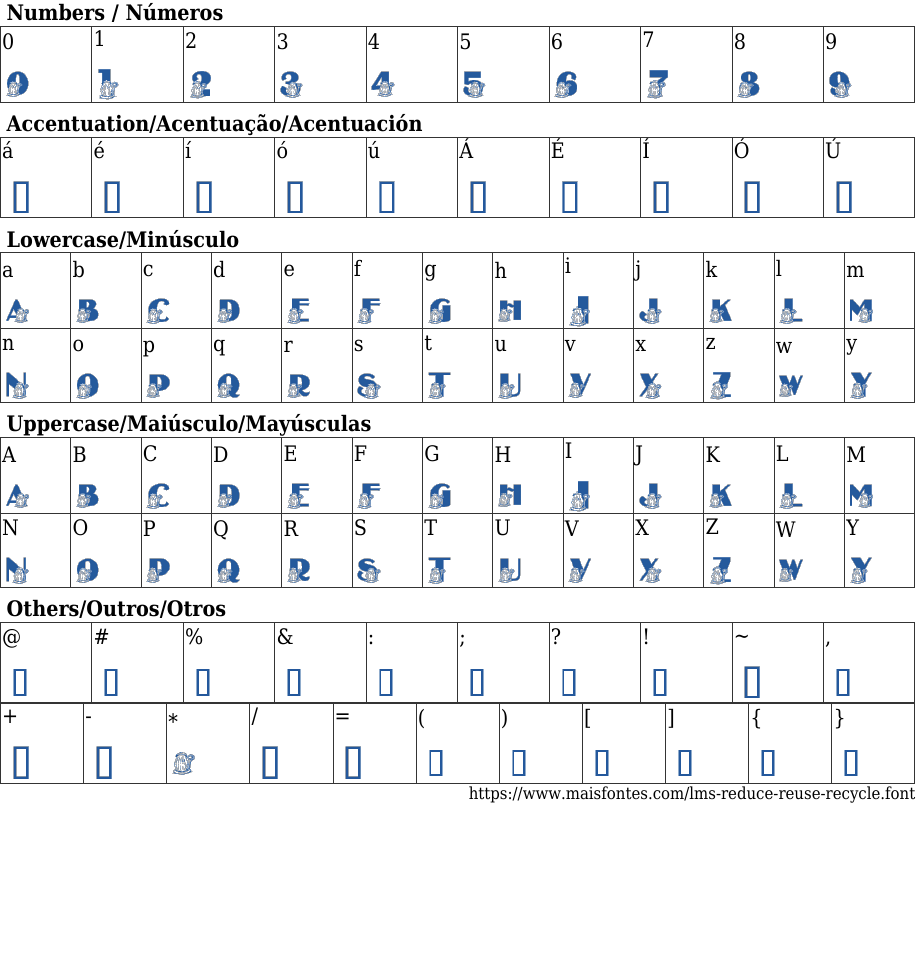 LMS Reduce Reuse Recycle Font: Free Download | MaisFontes
