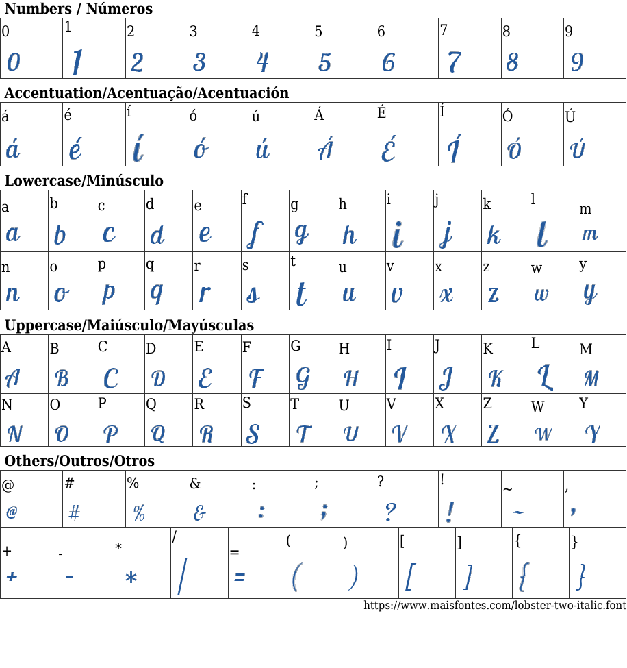 Lobster Two Italic Free Font Download MaisFontes