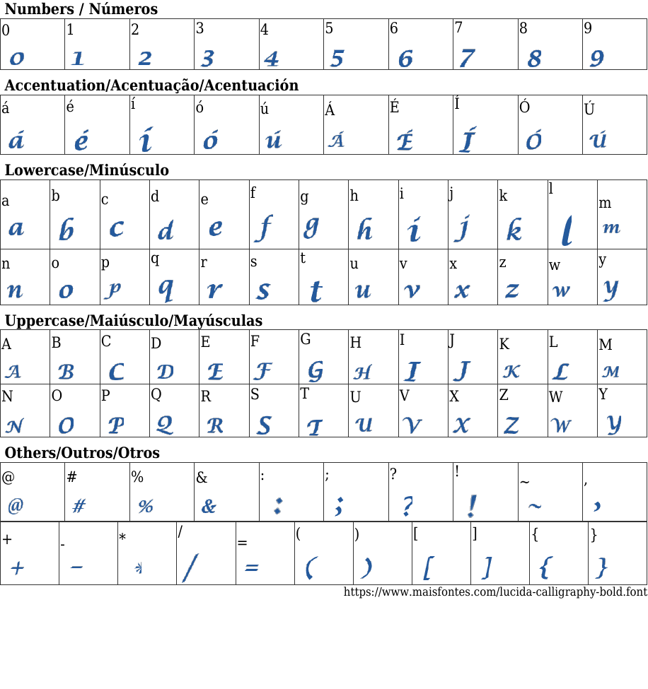 Lucida Calligraphy Bold