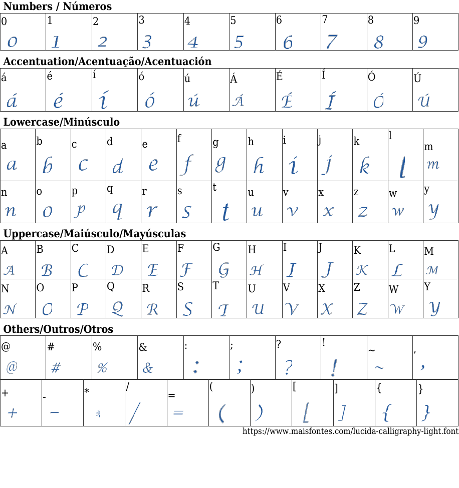Lucida Calligraphy Light: Download Free Font | MaisFontes