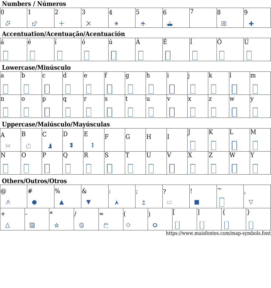 Map Symbols: Free Font Download | MaisFontes