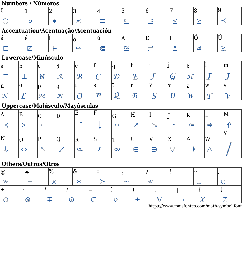 Math Symbol: Download Free Font | MaisFontes