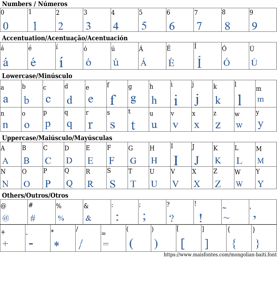 Mongolian Baiti Free Font Download MaisFontes