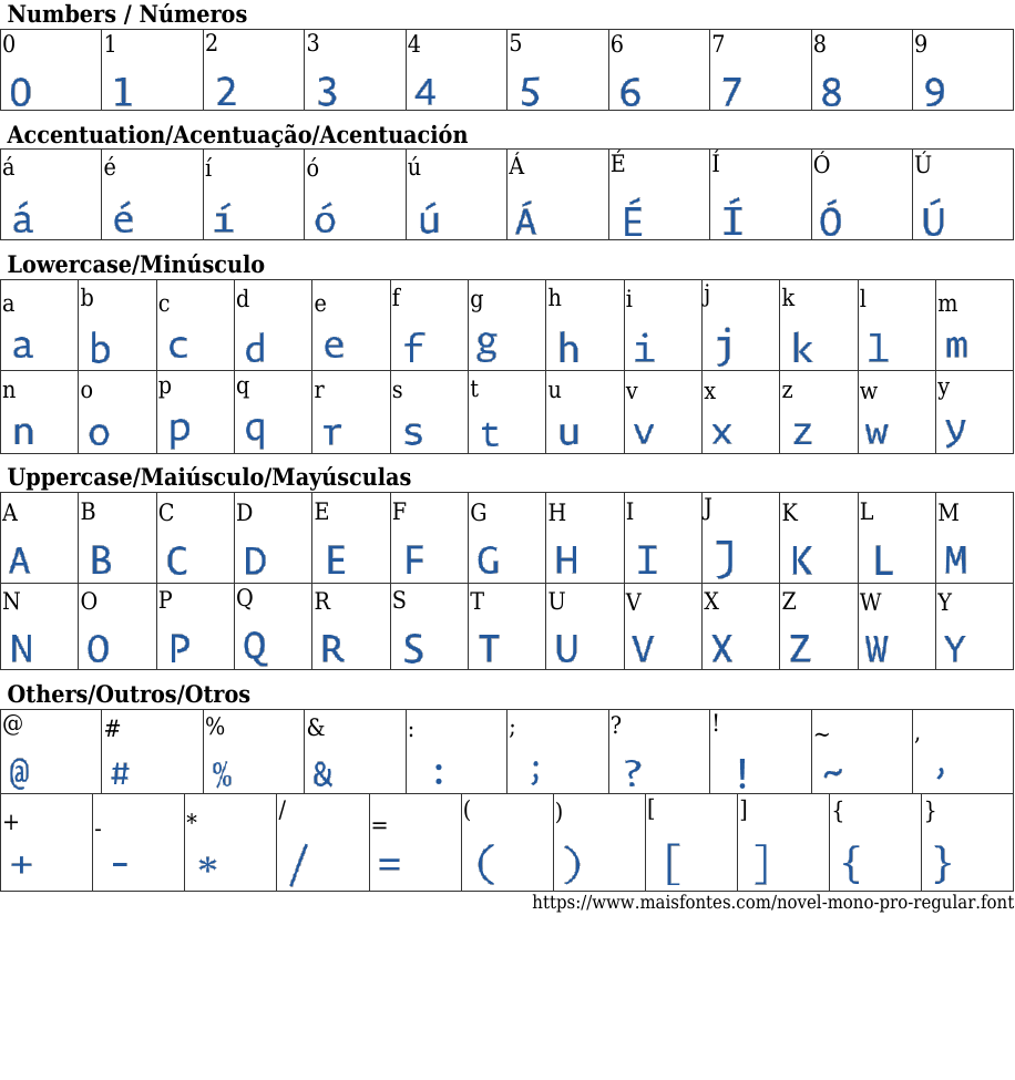 Novel Mono Pro Regular Free Font Download MaisFontes