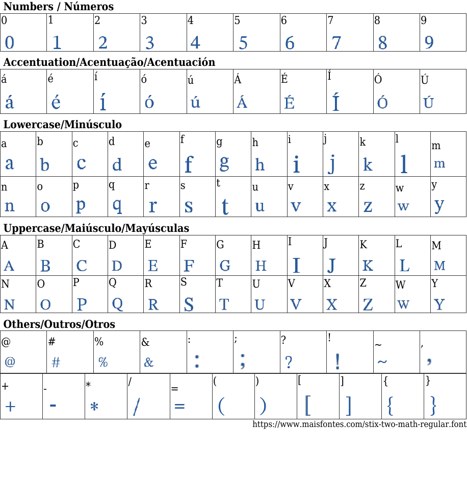 STIX Two Math Regular:免费字体下载 | MaisFontes