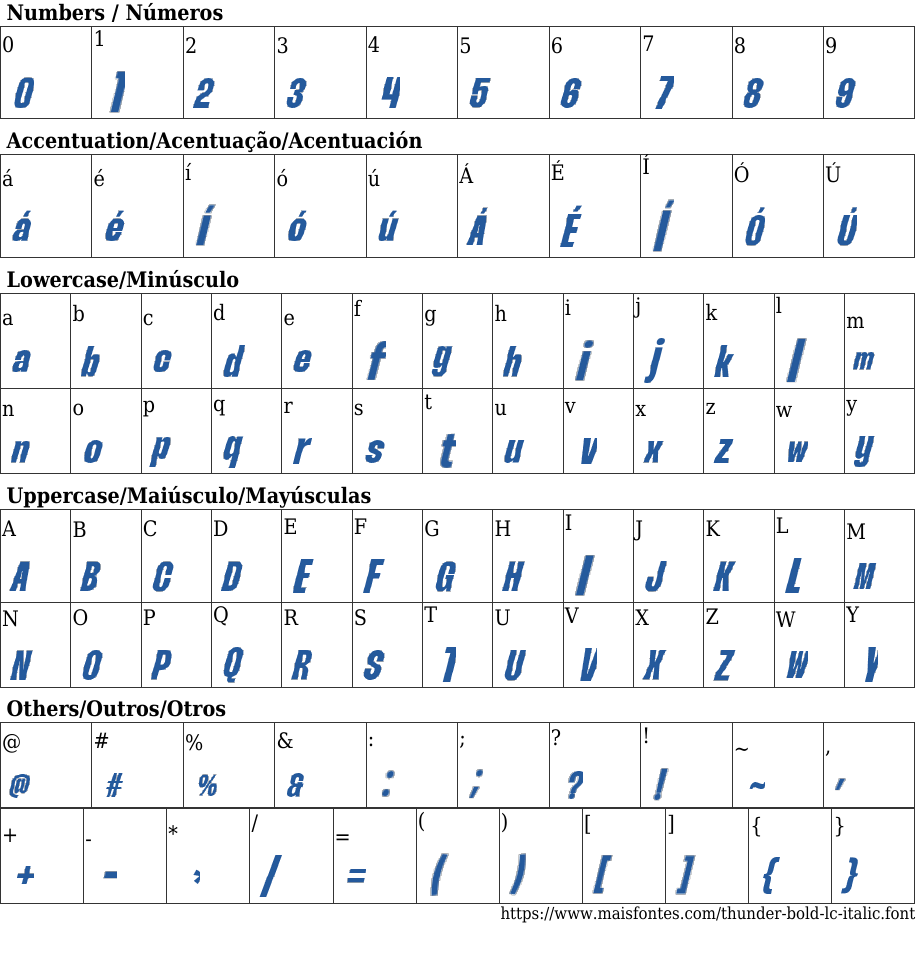 Thunder LC Bold Italic Font: Free Download | MaisFontes