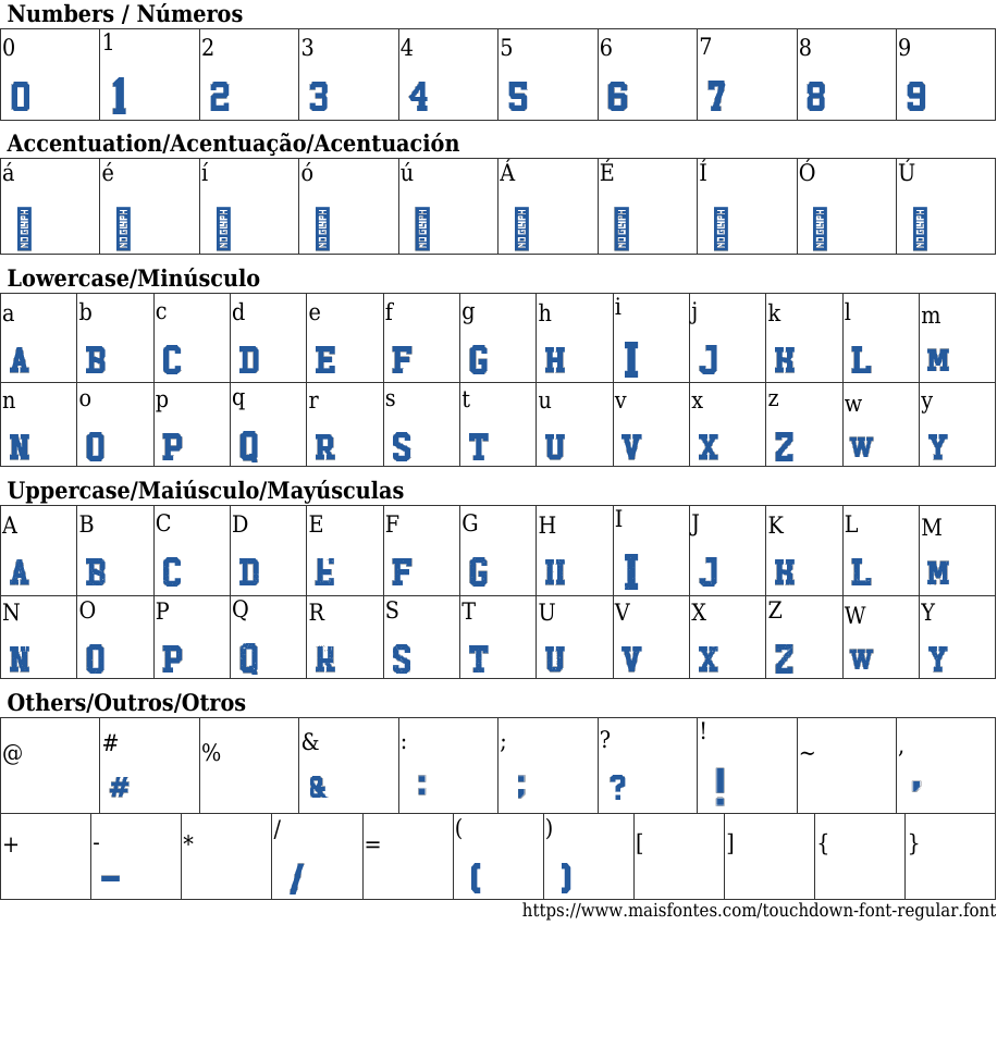 Touchdown Regular: Download Free Font | MaisFontes