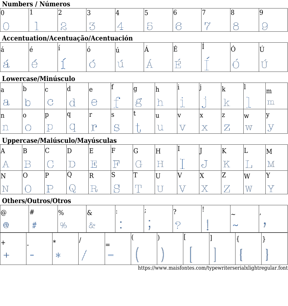 Typewriter Serial Xlight Free Font Download MaisFontes