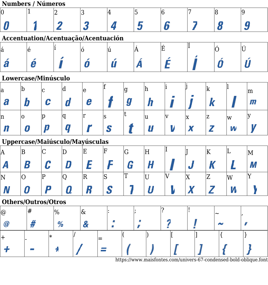 Univers 67 Condensed Bold Oblique Free Font Download MaisFontes