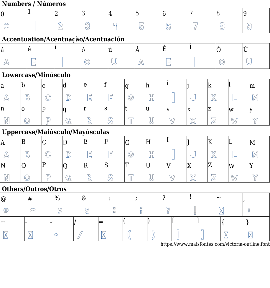 Victoria OUTLINE Free Font Download MaisFontes
