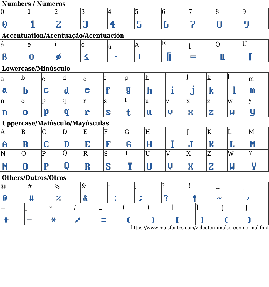 Video Terminal Screen Normal: Free Font Download | MaisFontes