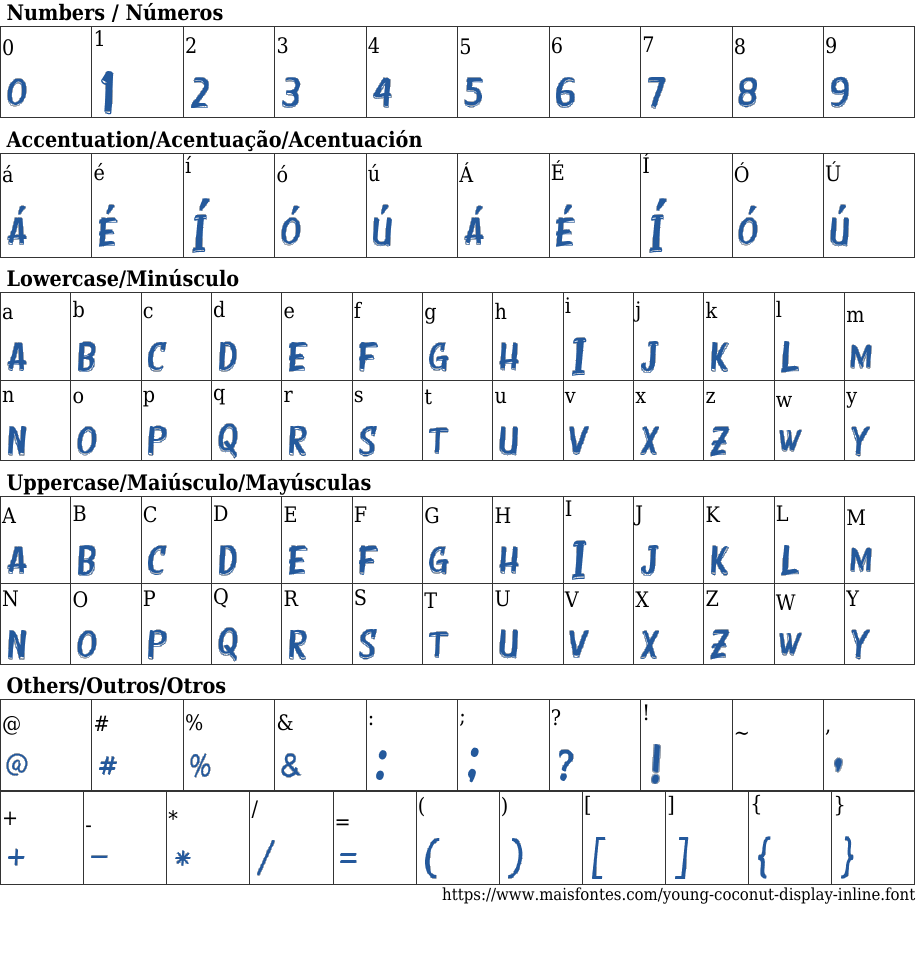 Young Coconut Display Inline Free Font Download MaisFontes